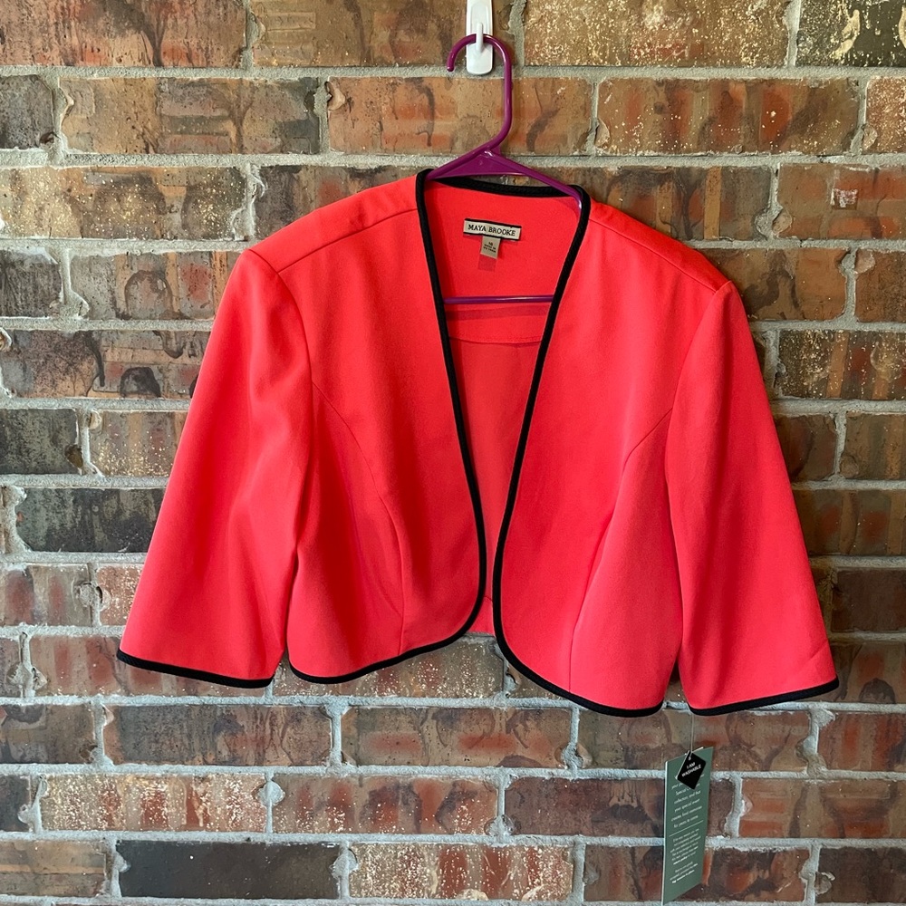 Maya Brooke Long Sleeve Cropped Cover Up Top Women's Size 16 NEW